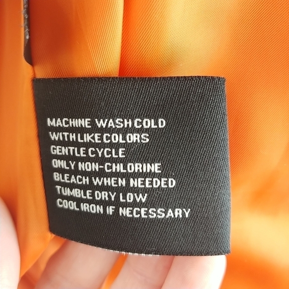 Ellen Tracy Hooded Rain Jacket XS Orange Full Zip Hip Length - Picture 8 of 8